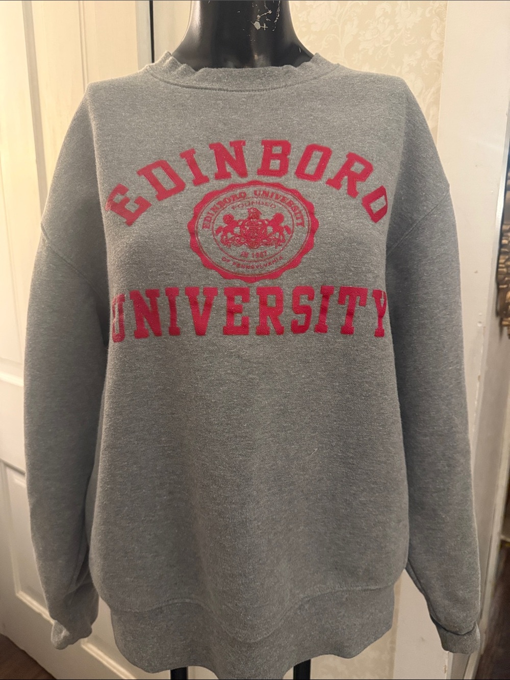 2015 Jansport Edinboro University Gray Crewneck Sweatshirt Sz Medium